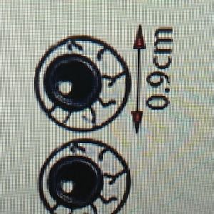 Halloween earrings Enamal Scary Eyes in White & Black Hypoallergenic